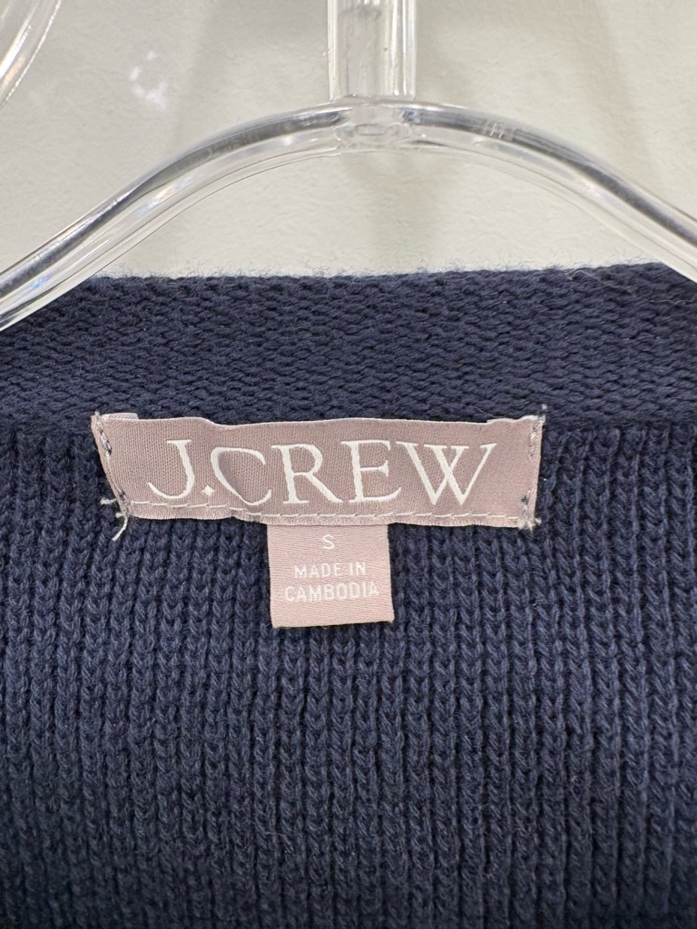 J.Crew Emilie Sweater Lady Cotton Jacket Navy Ivory Stripe Size Small - Picture 3 of 16